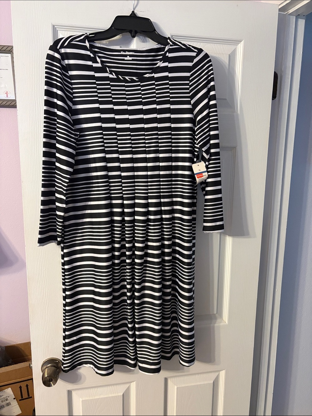 Kim Rogers Black and White Striped Top